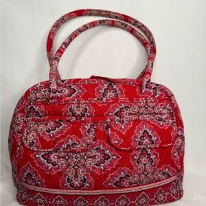 Retired Vera Bradley Frankly Scarlet Red Paisley Bowler Bag